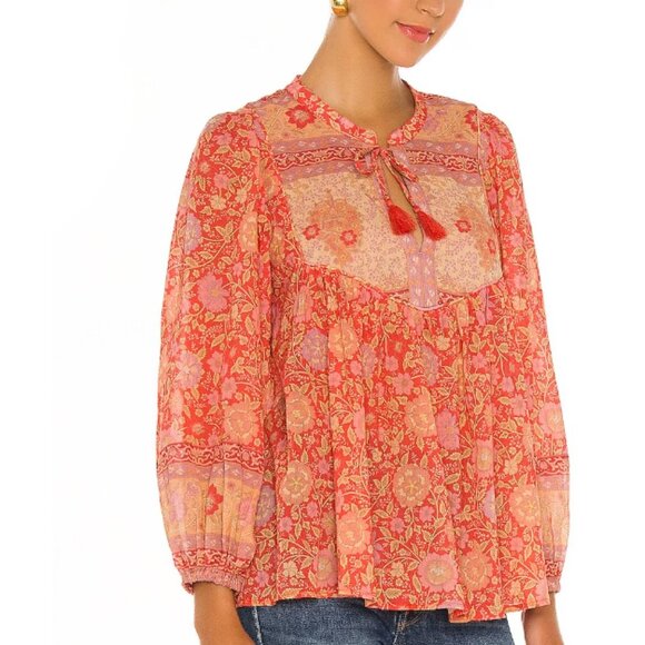 NWT Spell and the Gypsy Designs Collective Love Story Blouse Top Coral Red XS - Picture 11 of 16